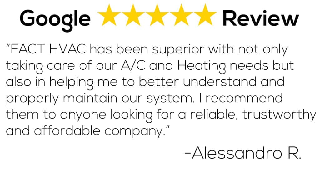 FACT HVAC Google five star review